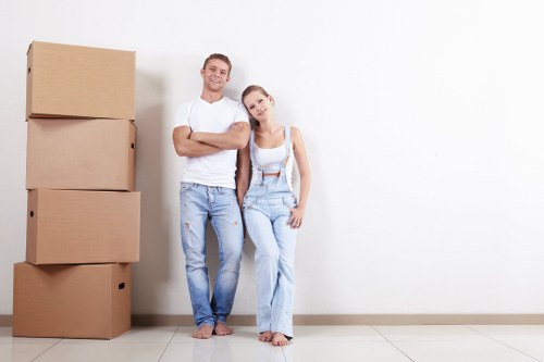 Removal van and moving team in a Herne Hill street