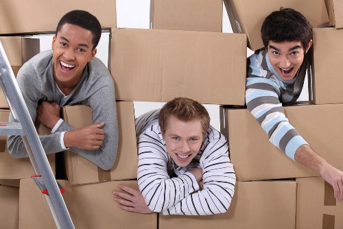 Careful loading of boxes and furniture for a local move