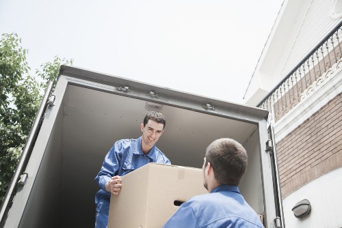 Careful loading of boxes and household items for a local relocation